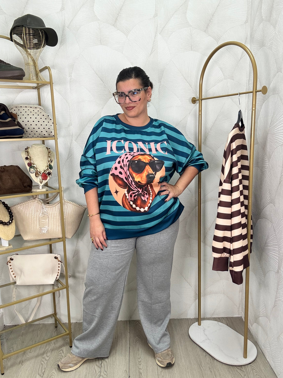 SUDADERA PERRO RAYAS