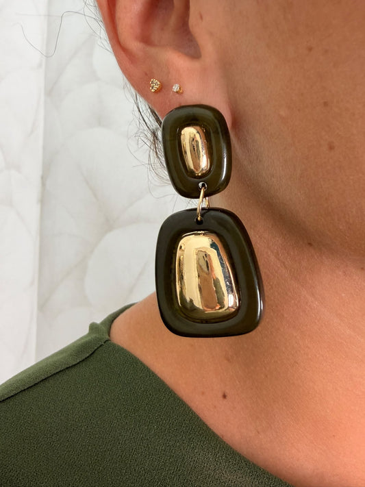 PENDIENTES VERDE OSCURO