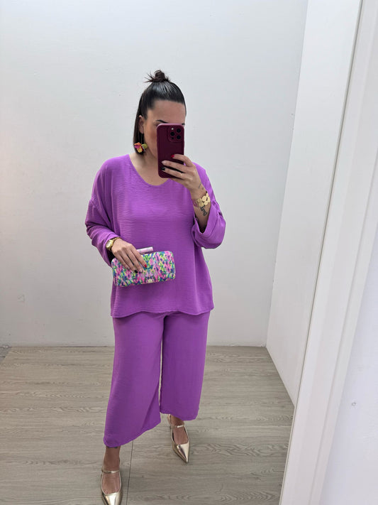 Conjunto Camisa y Pantalón Morado