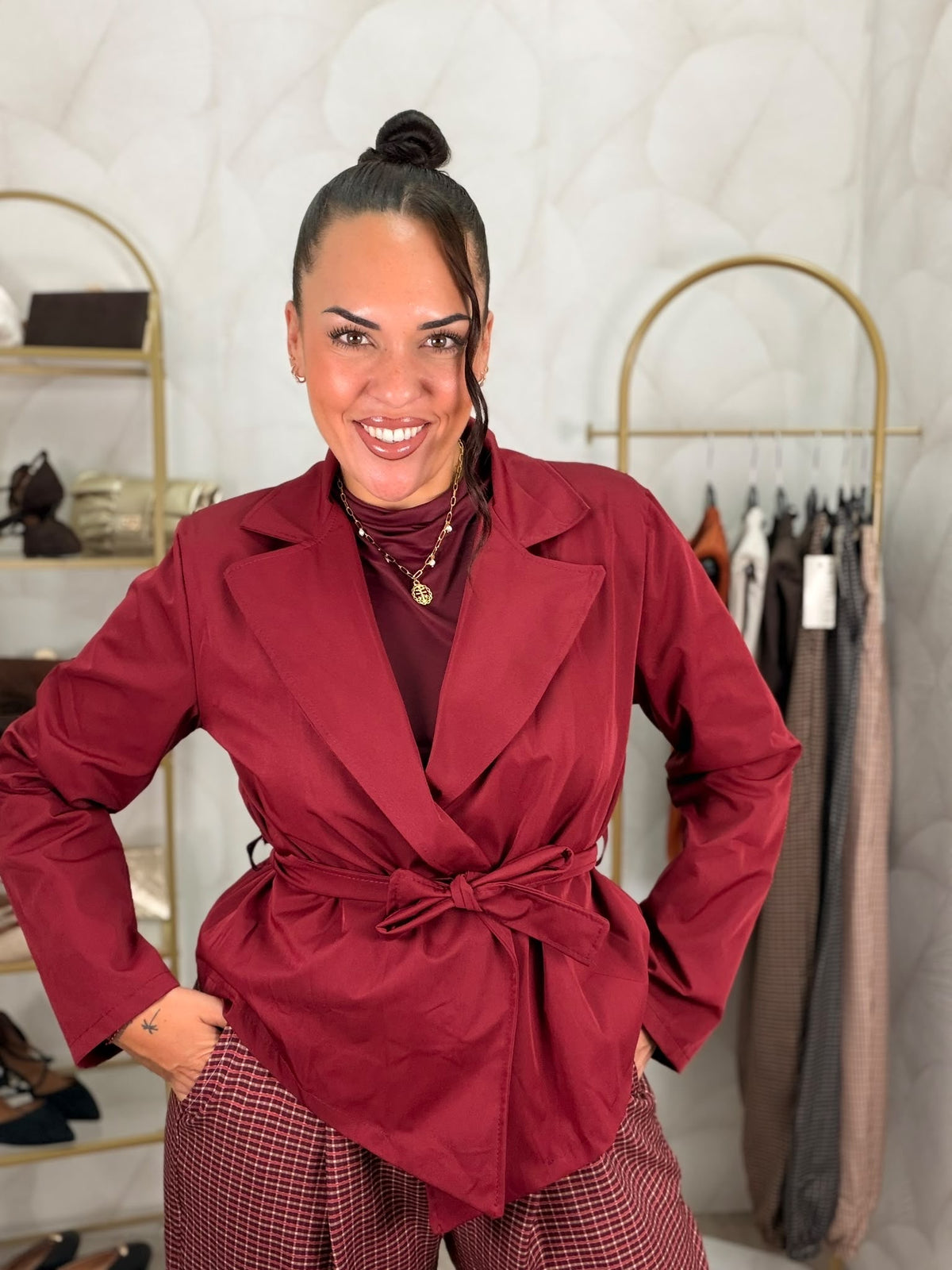 CHAQUETA GABARDINA CORTA
