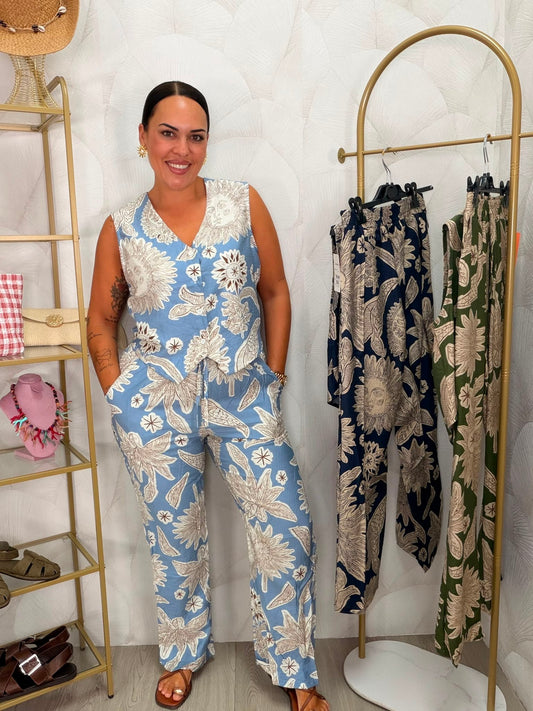 CONJUNTO TOP Y PANTALÓN ESTAMPADO