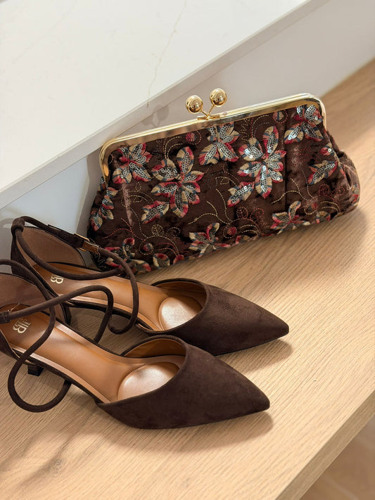 ZAPATO TACÓN PICO MARRÓN