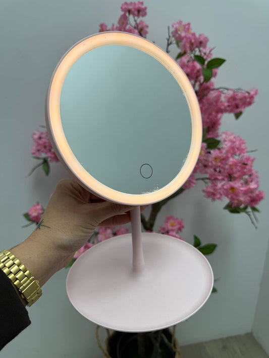 Espejo de Maquillaje Rosa