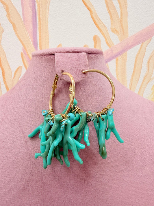 PENDIENTES ARO CORALES