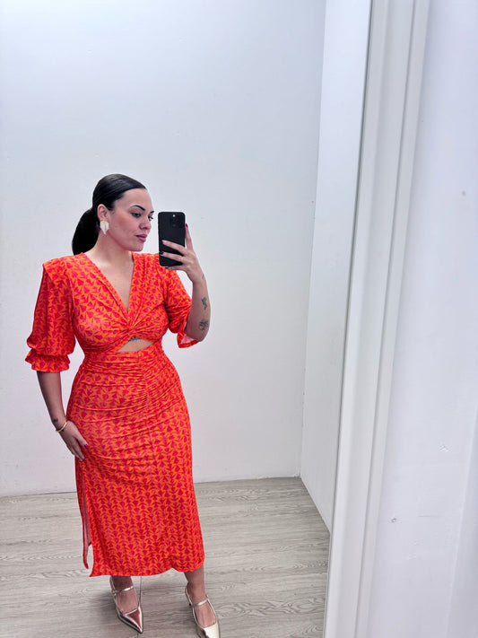 Vestido Estampado Naranja