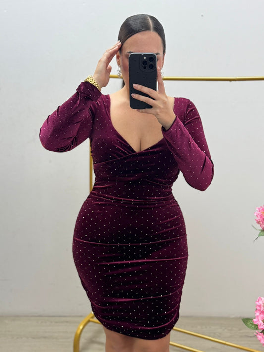 Vestido Burdeos Brillito