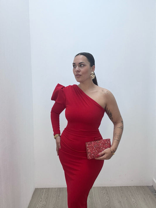 Vestido Manga Rojo