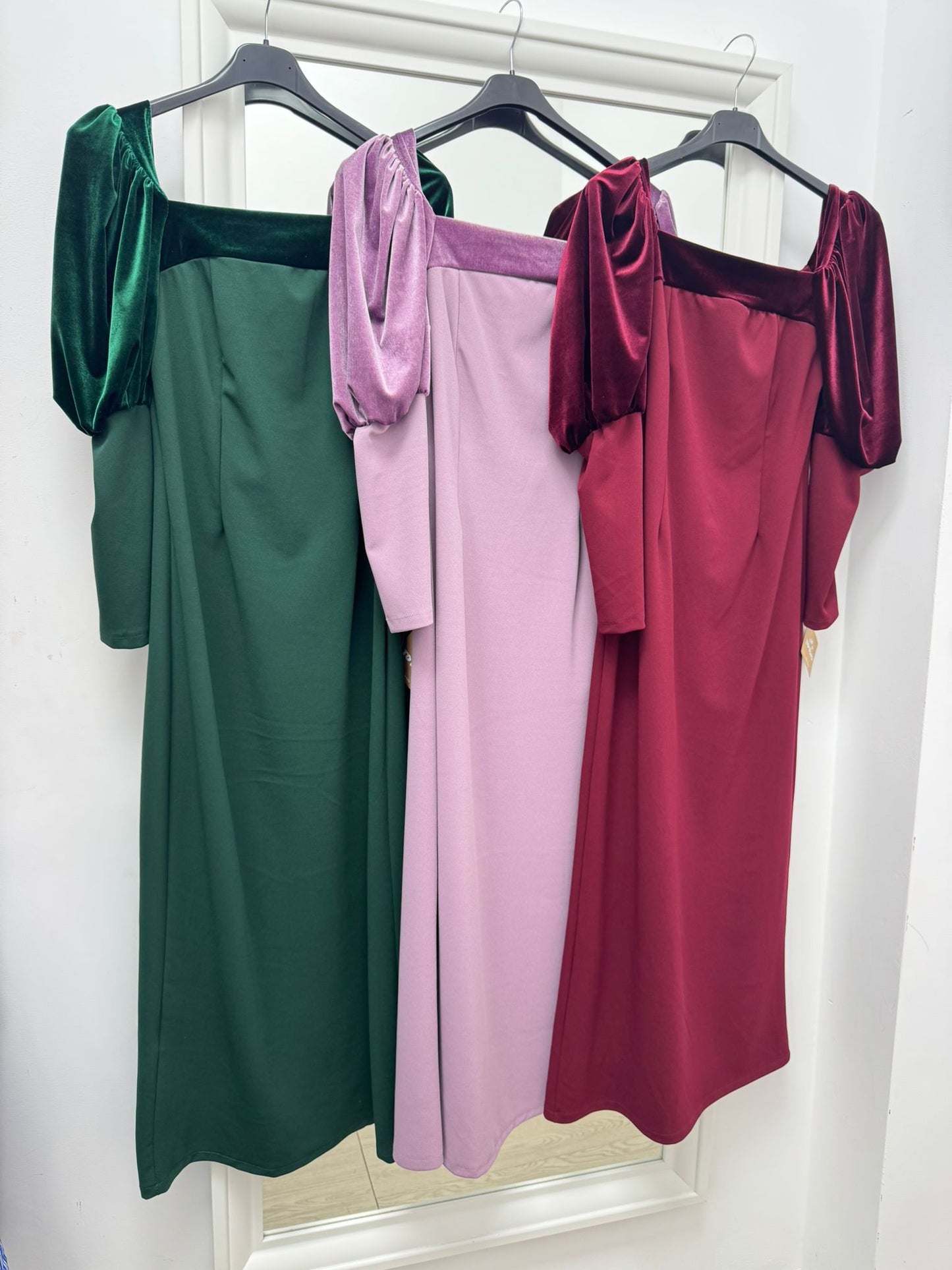 Vestido Manga Terciopelo