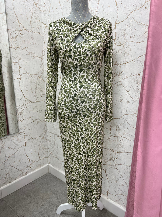 Vestido Licra Estampado Verde