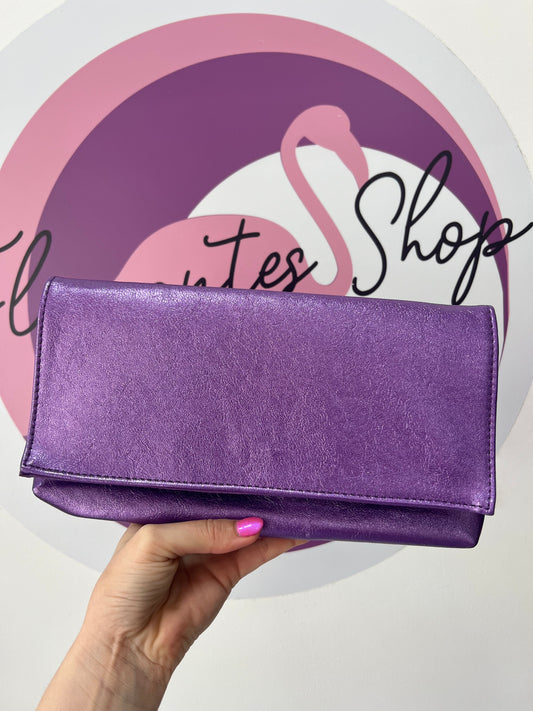 Bolso de Fiesta Lila Metalizado