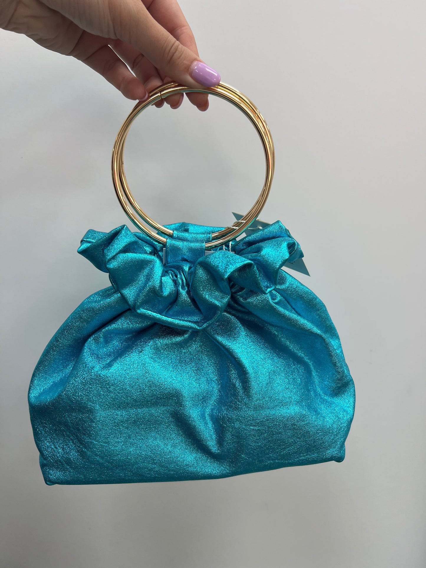 Bolso de Fiesta Turquesa Metalizado