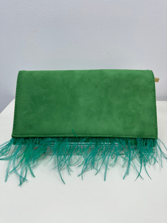 Bolso de Fiesta Plumas Verde