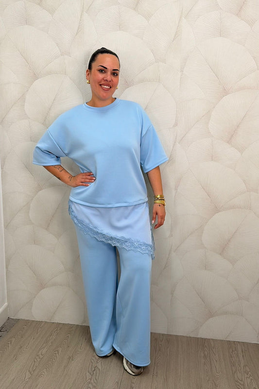 Conjunto Chándal Encaje Azul