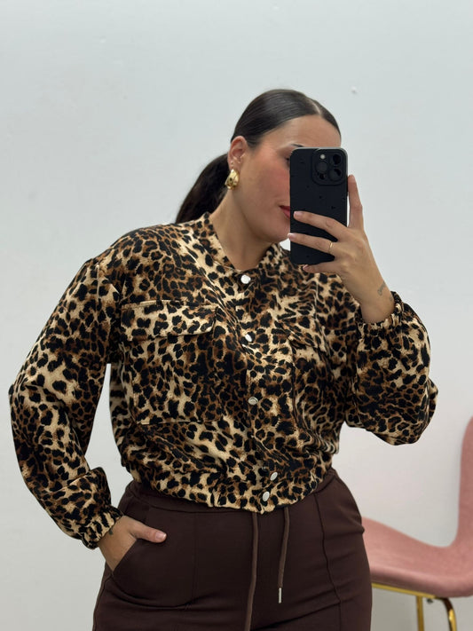 Chaqueta Bomber Leopardo