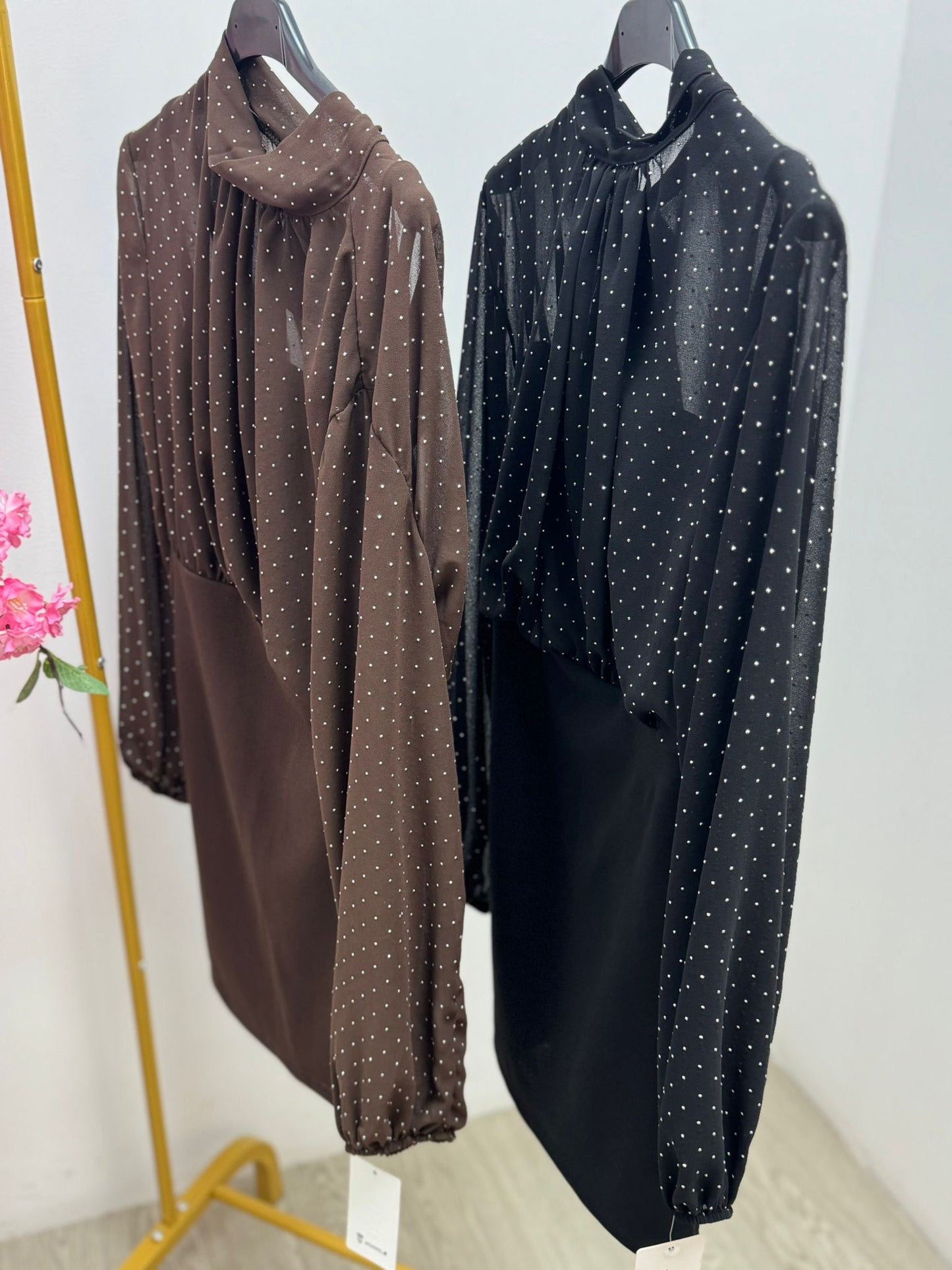 Vestido Combinado Gasa Brillitos