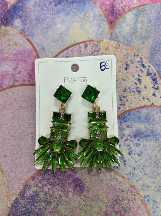 Pendiente Cristal Verde