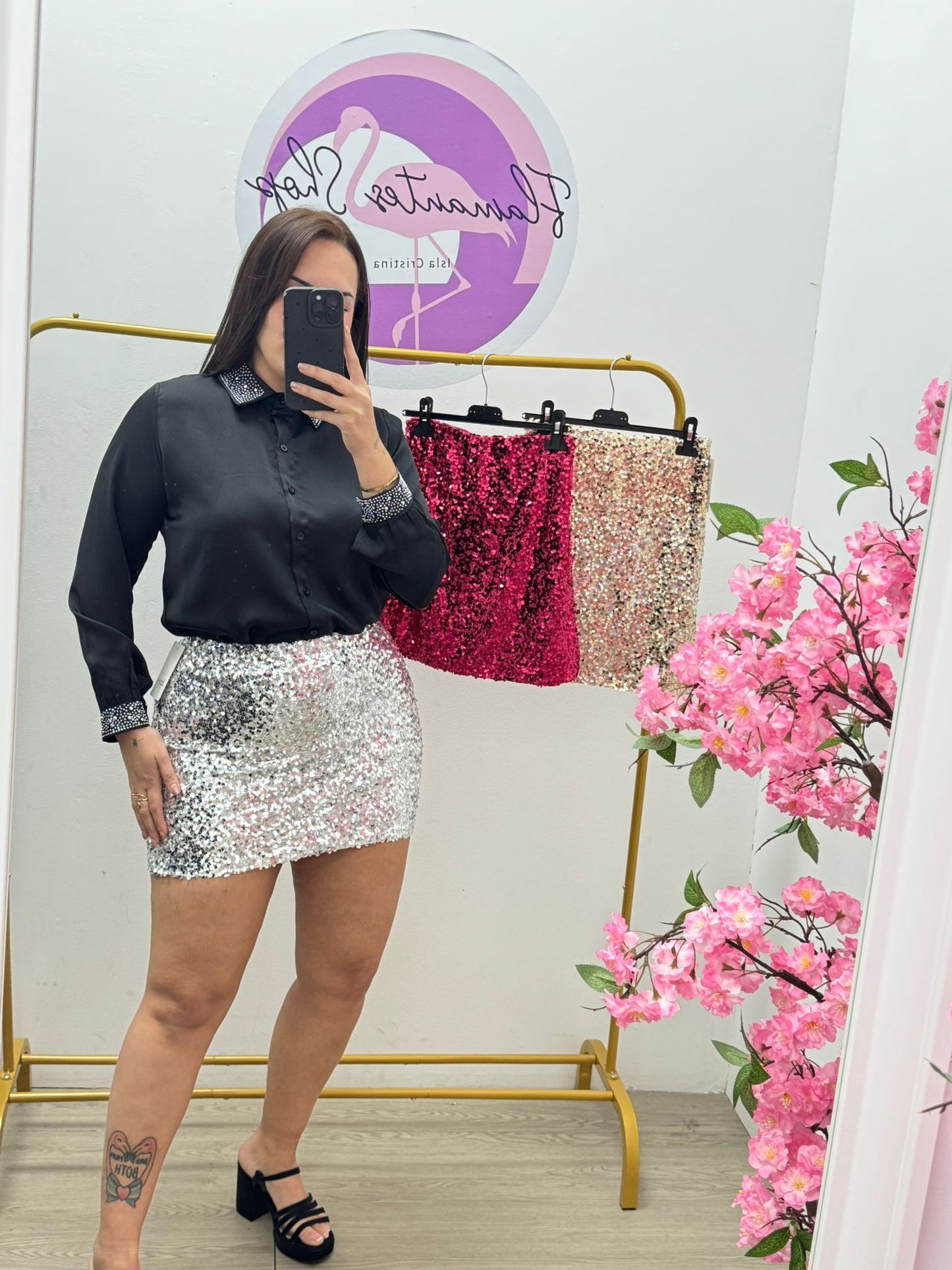 Falda Lentejuelas Corta