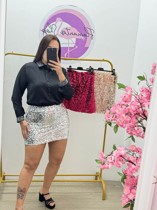 Falda Lentejuelas Corta