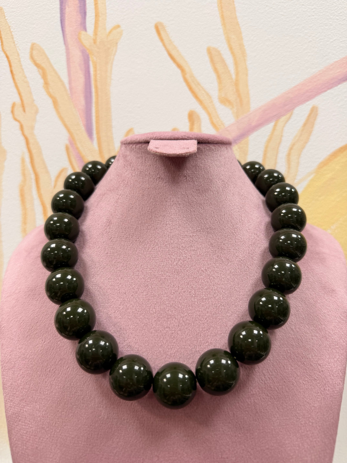 COLLAR BOLAS VERDE OSCURO