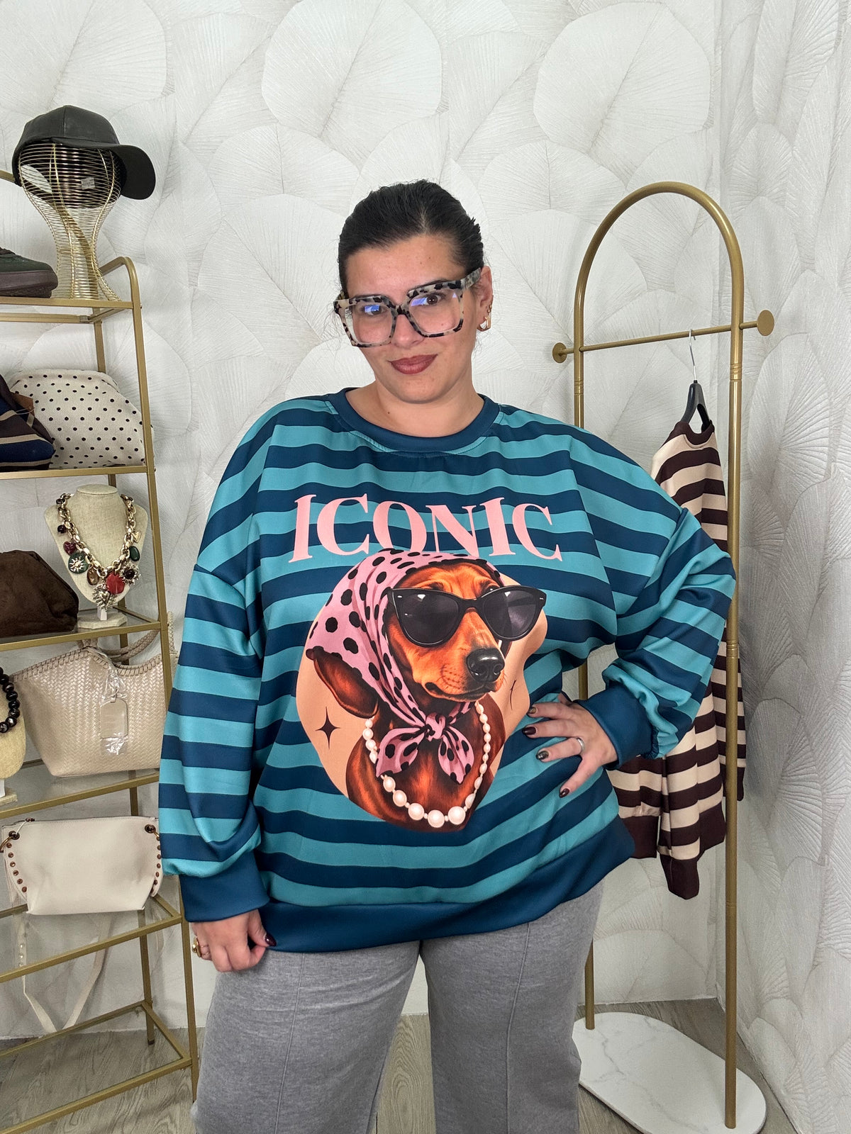 SUDADERA PERRO RAYAS