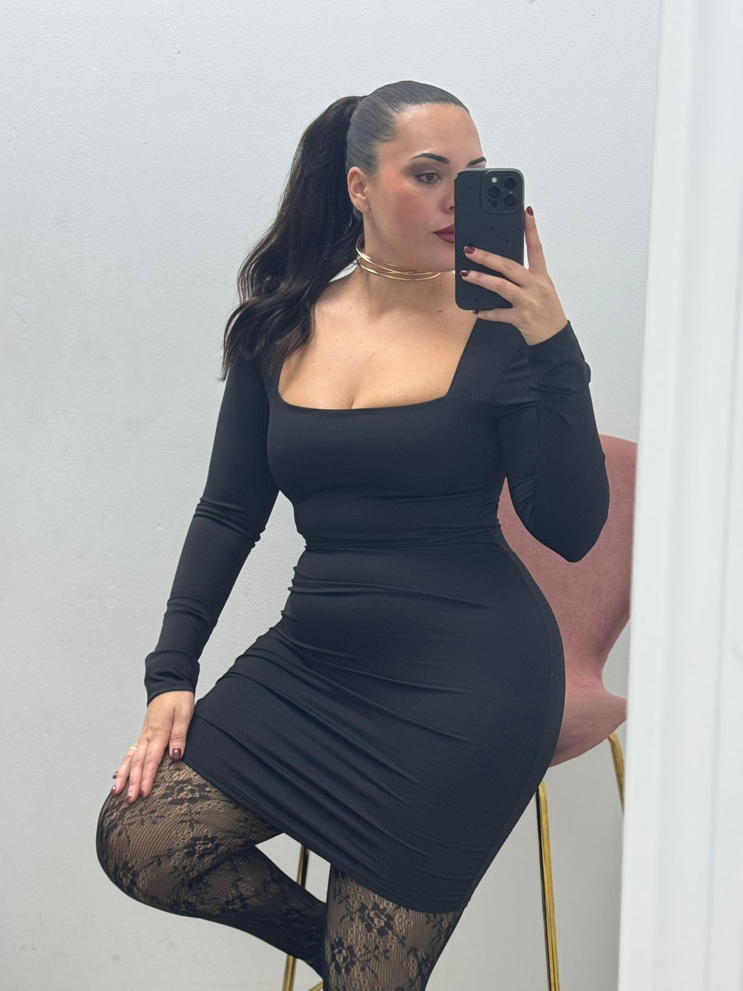 Vestido Escote Cuadrado