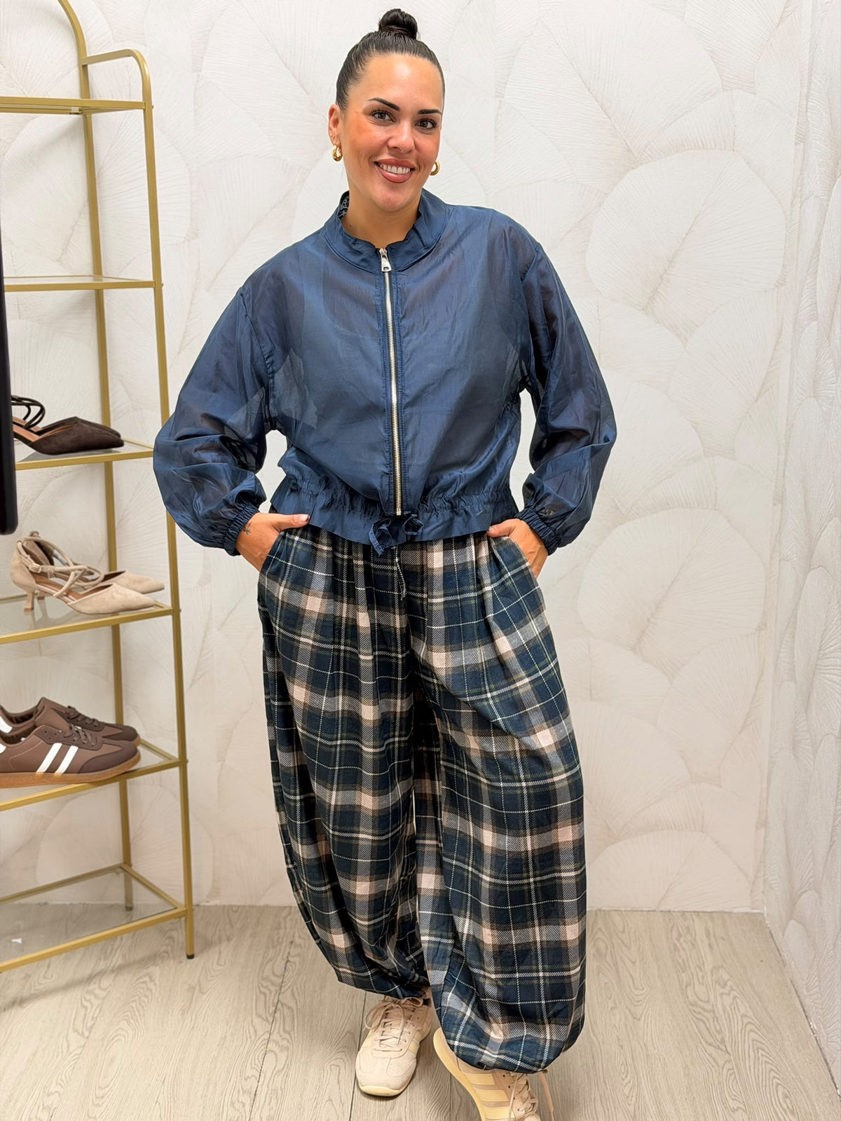 PANTALÓN CUADROS BOMBACHO
