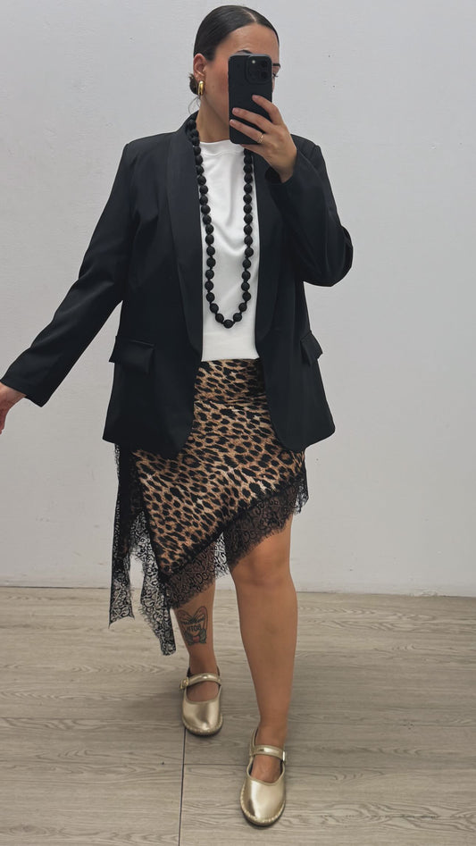 Falda Asimétrica Leopardo
