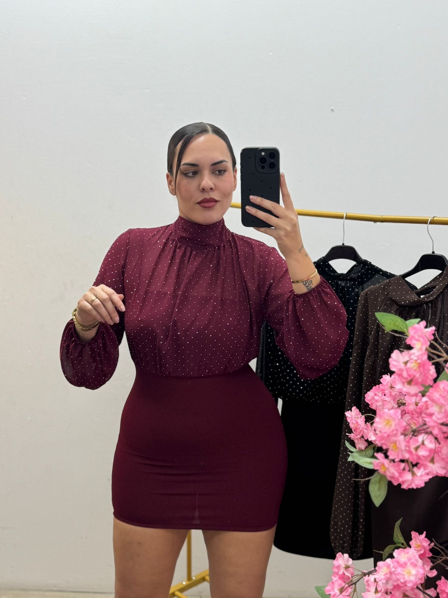 Vestido Combinado Gasa Brillitos