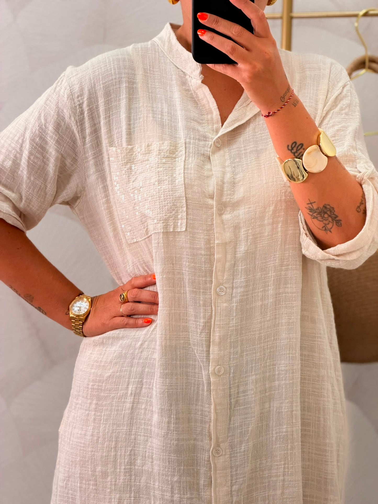VESTIDO CAMISERO BLANCO