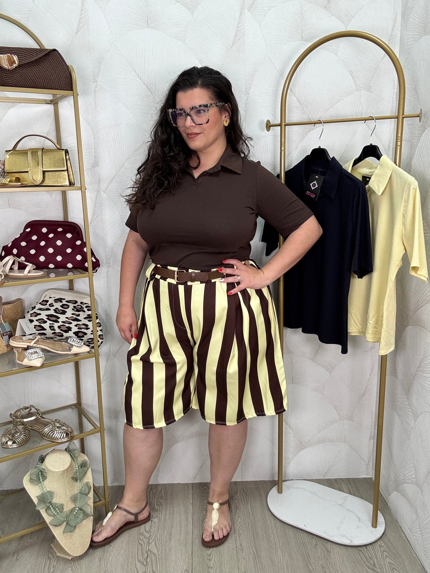 PANTALÓN RAYAS AMARILLO Y MARRÓN