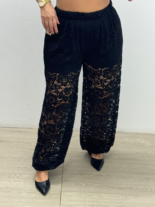 Pantalón Encaje Negro