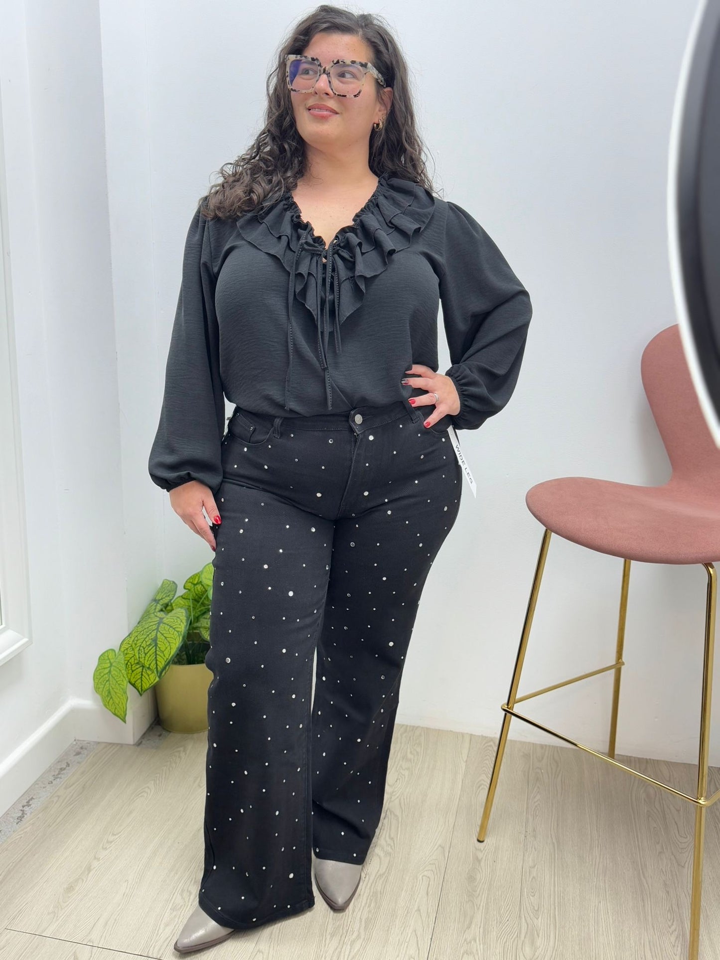 Pantalón Negro Brillitos