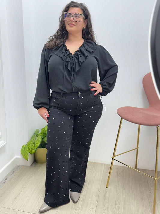 Pantalón Negro Brillitos