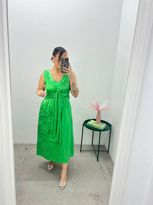 Vestido Satén Verde