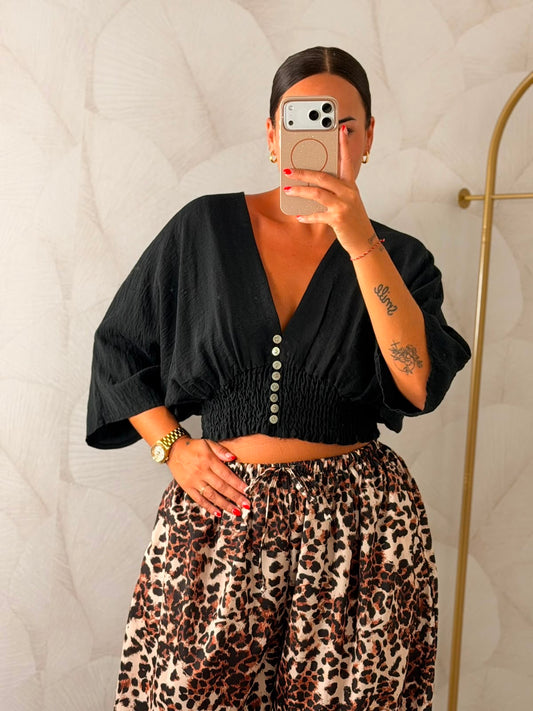 CAMISA FRUNCE NEGRA