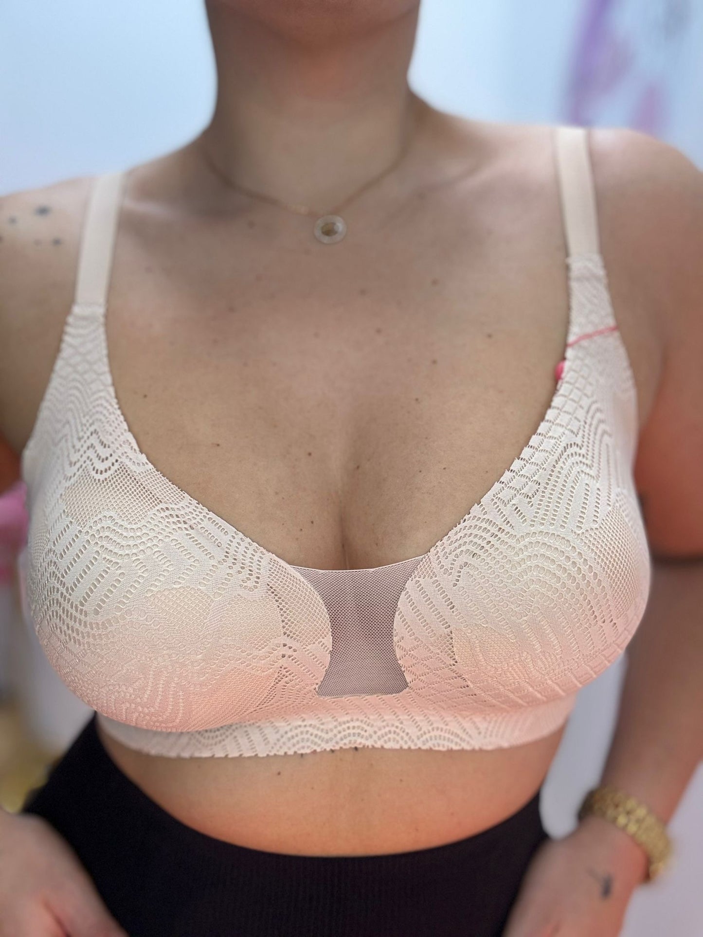 Sujetador Beige Calado