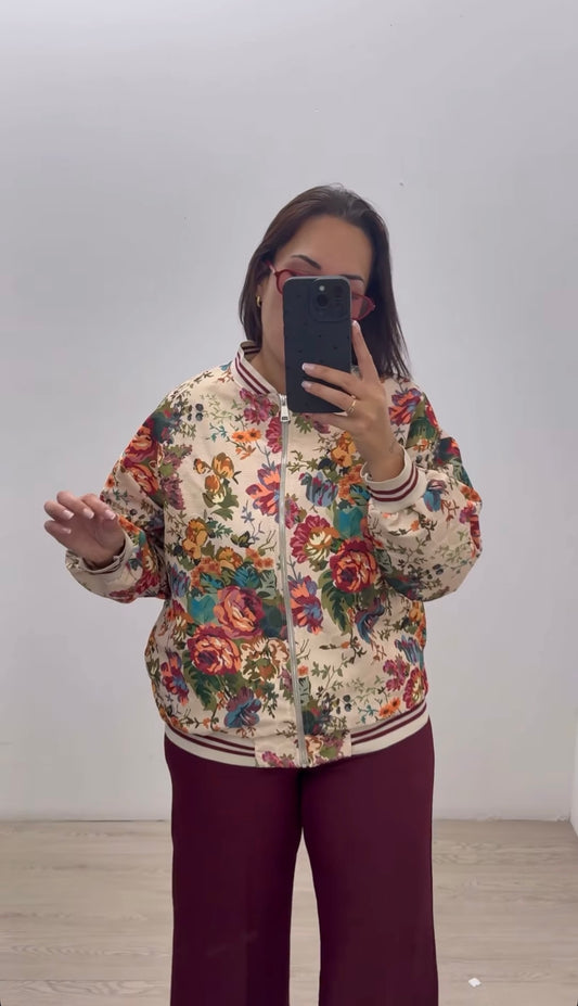 Chaqueta Bomber Flores