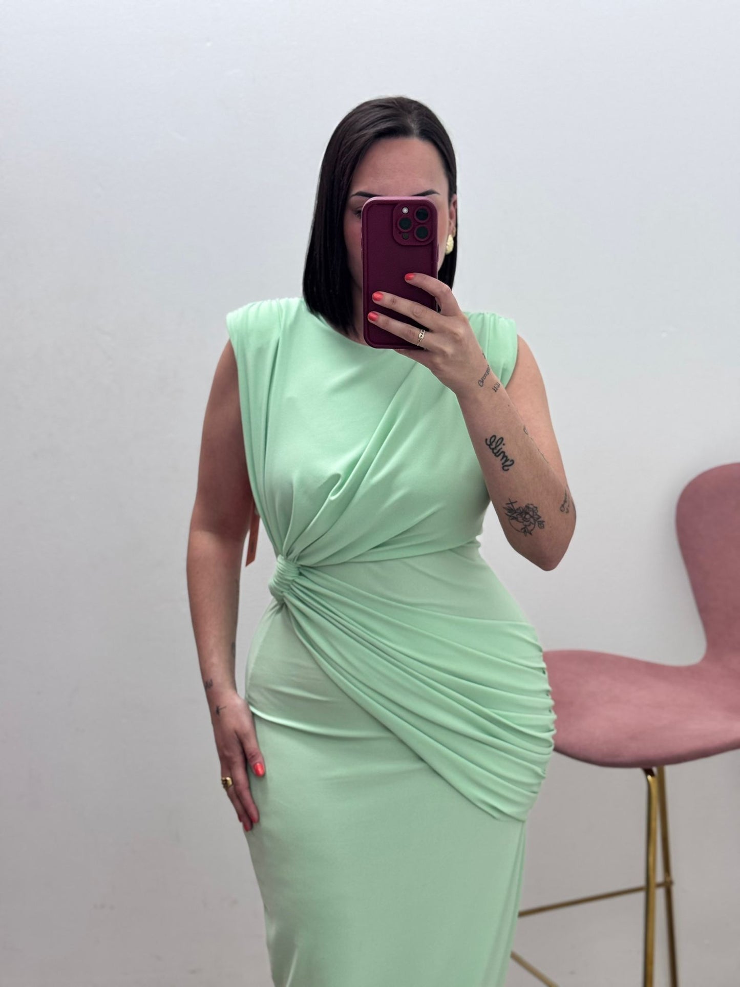 Vestido Recogido Verde