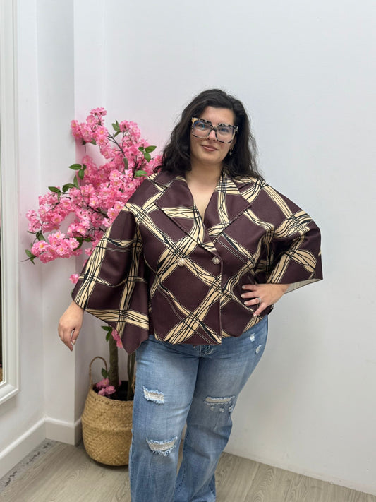 Chaqueta Marrón Rombo