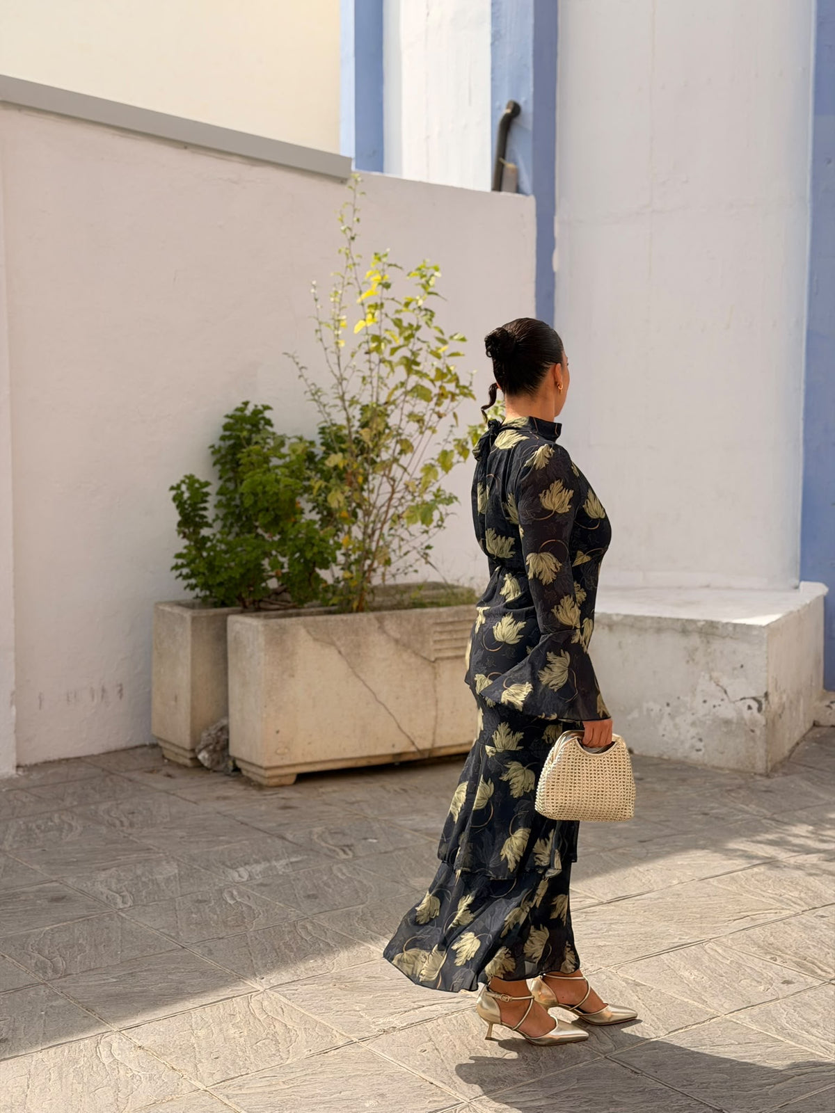 VESTIDO VOLANTES GASA ESTAMPADO