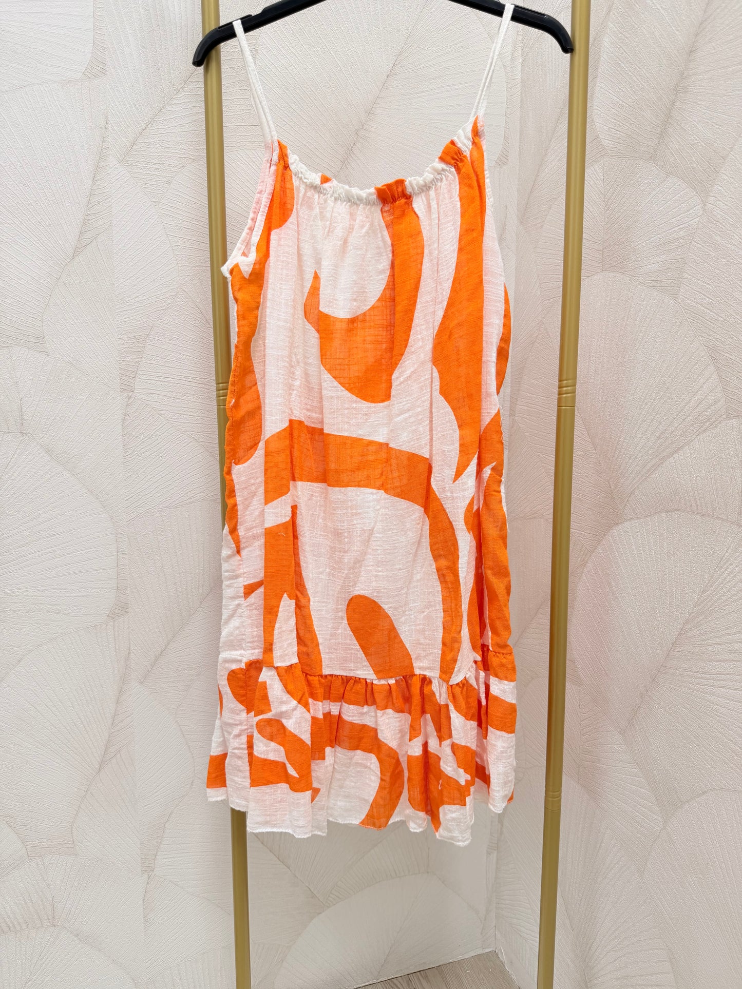VESTIDO TIRANTAS ESTAMPADO NARANJA