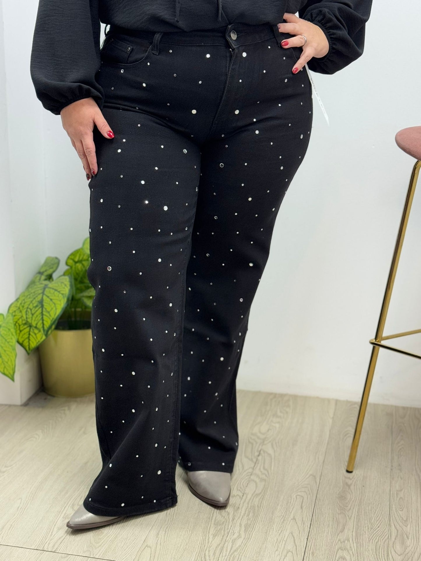Pantalón Negro Brillitos