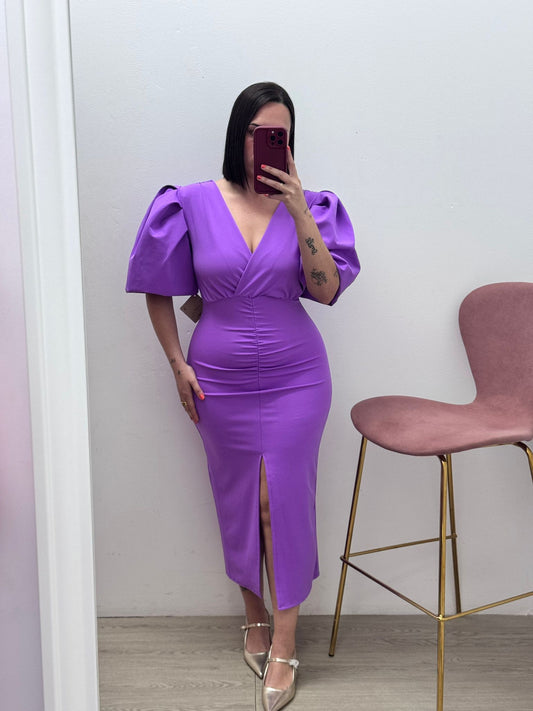 Vestido Mangas Lila