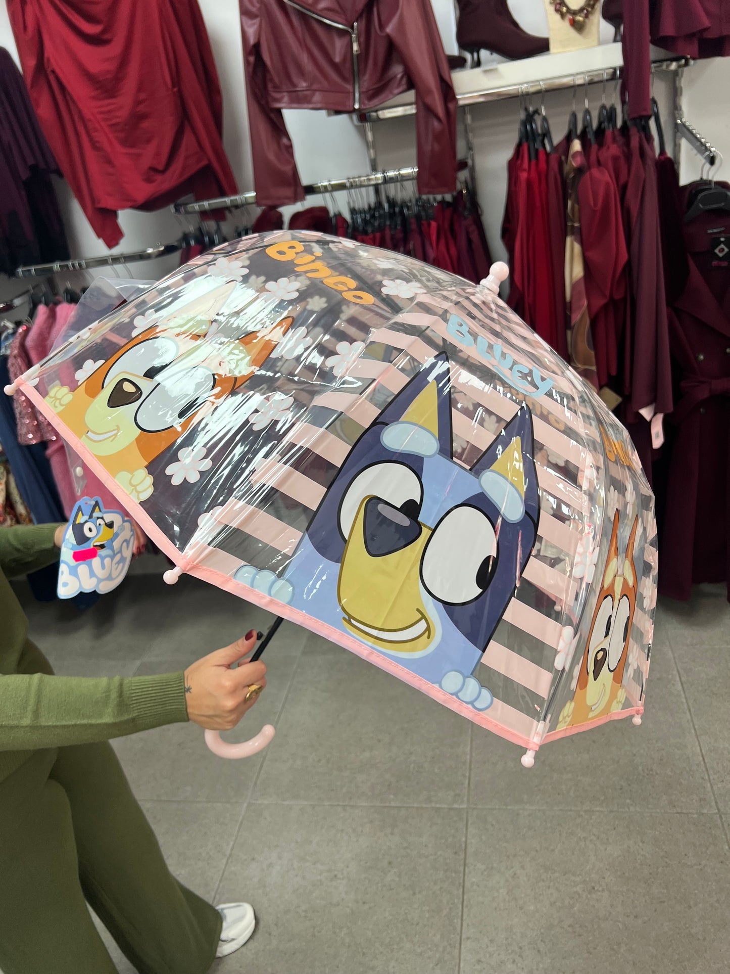 Paraguas niño/a bluey rosa