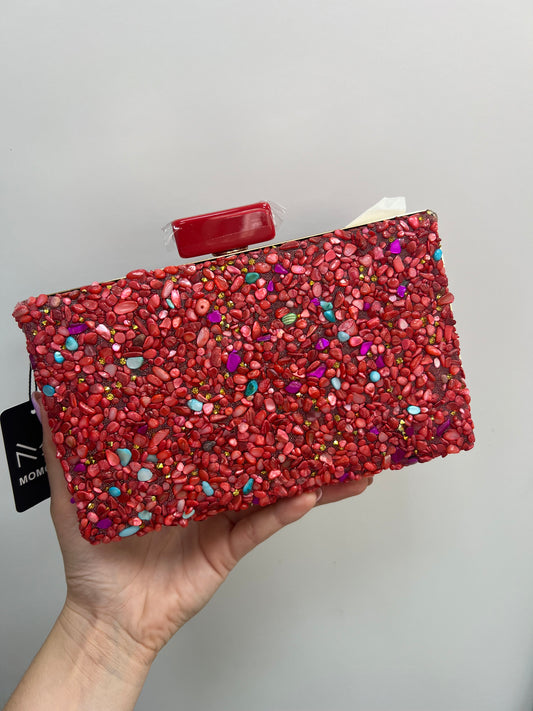 Bolso de Fiesta Piedras Rojo