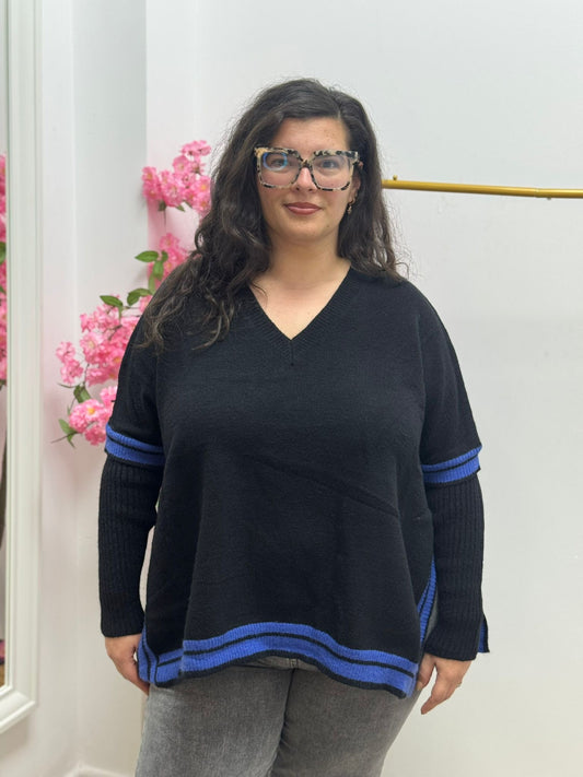 Jersey Negro Línea Azul