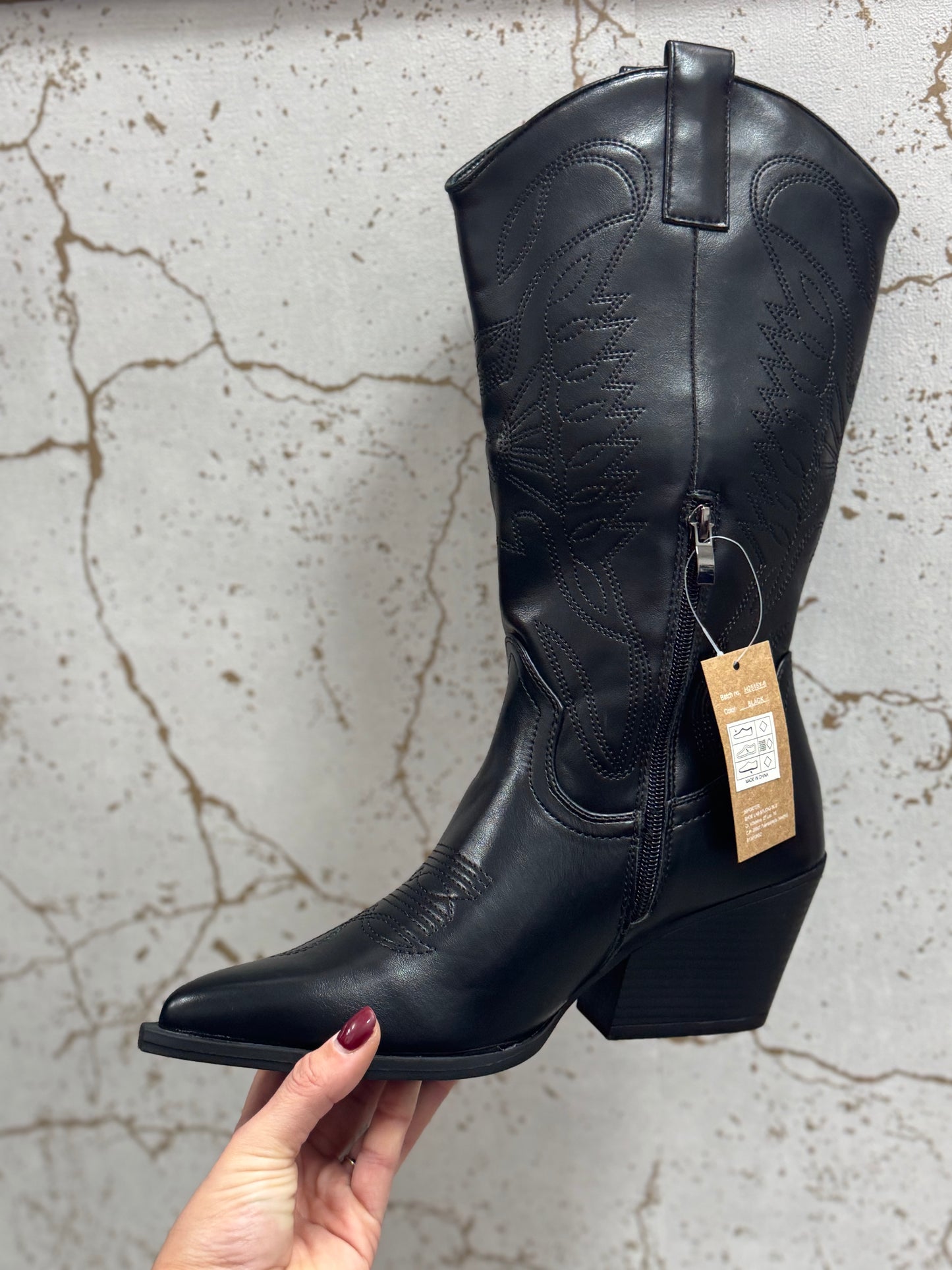 Bota cowboy negra