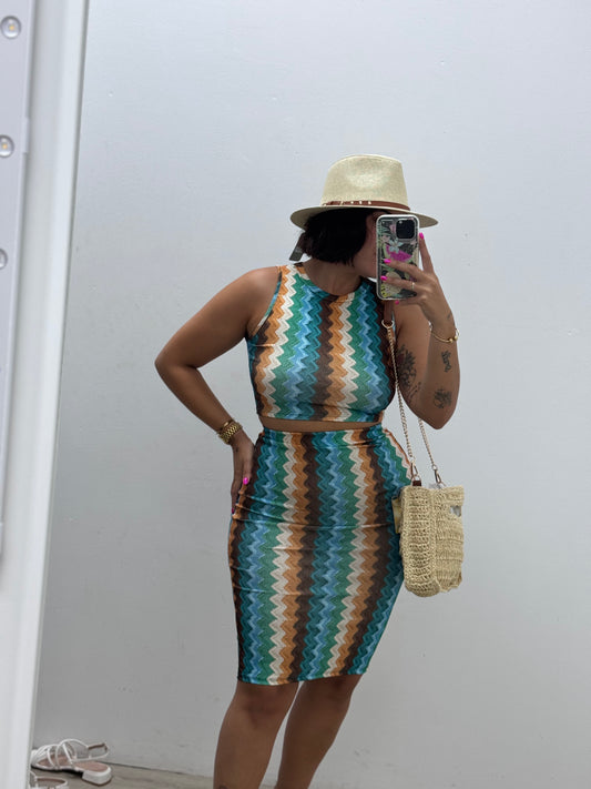 Conjunto falda top colores