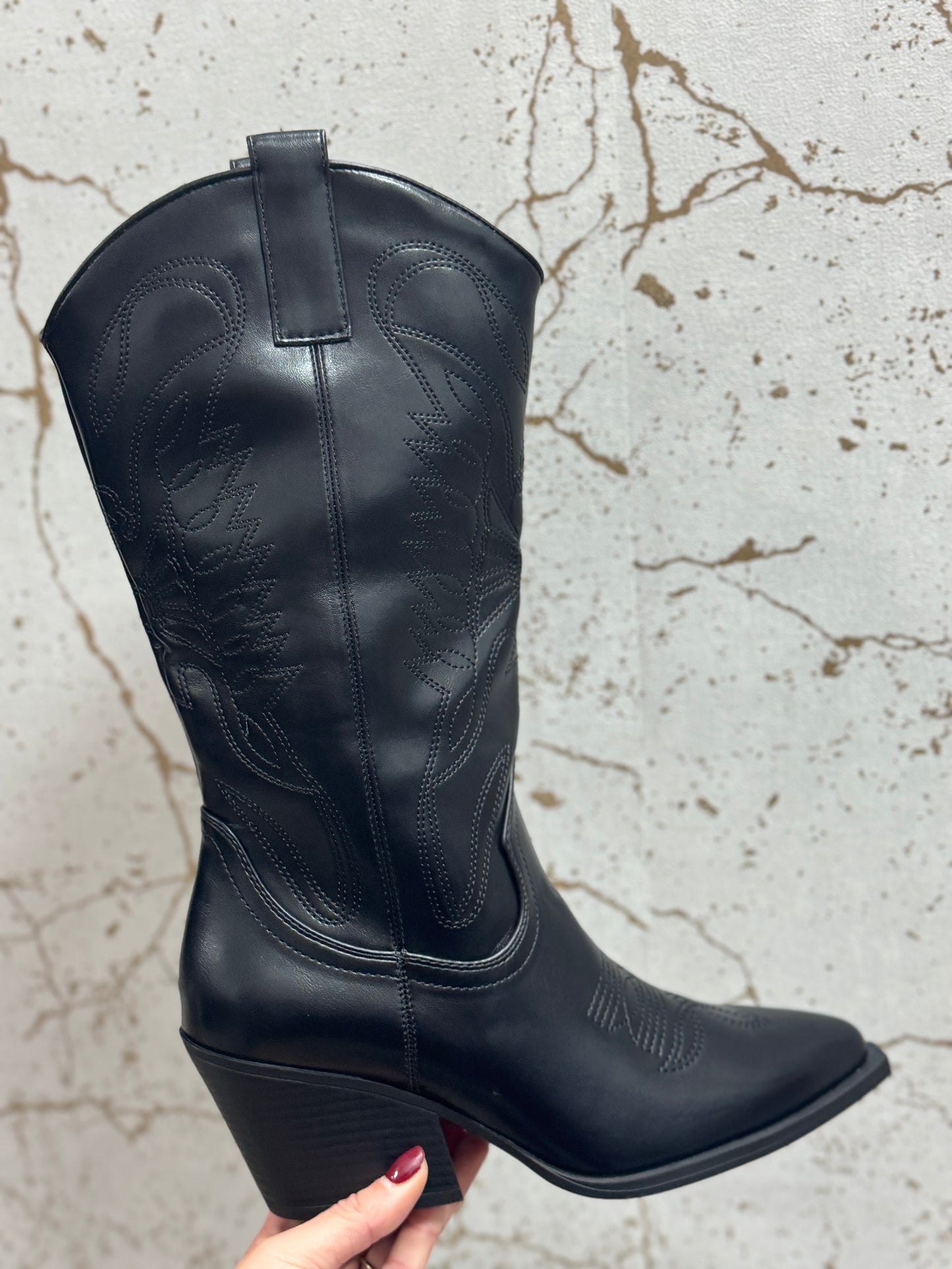 Bota cowboy negra