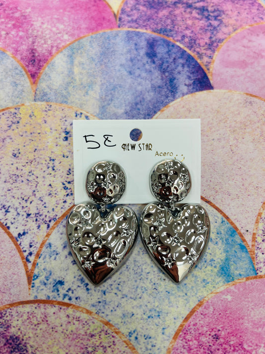 Pendiente Corazón Plateado